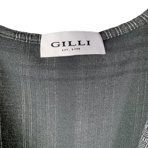 Gilli Wrap Dress Womens Size 1X Gray Knit Plaid Short Sleeves Stretch V-Neck - Picture 2 of 8